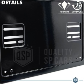 REAR Square License Plate Holder for Volkswagen Pescaccia | FULL Kit in Black STAINLESS STEEL
