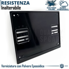 REAR Square License Plate Holder for Volkswagen Pescaccia | FULL Kit in Black STAINLESS STEEL