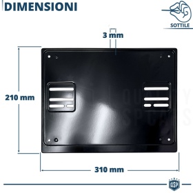 REAR Square License Plate Holder for Volkswagen Pescaccia | FULL Kit in Black STAINLESS STEEL