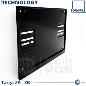 REAR Square License Plate Holder for Volkswagen Pescaccia | FULL Kit in Black STAINLESS STEEL
