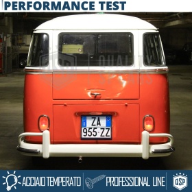 Portatarga POSTERIORE per Volkswagen T1, T2 Quadrato | Kit COMPLETO in ACCIAIO INOX Nero