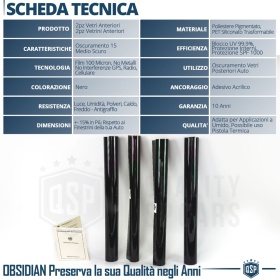 FRONT Car Window Tinting KIT, 3M Film Approved OBSIDIAN 15 Professional Film | Medium Dark