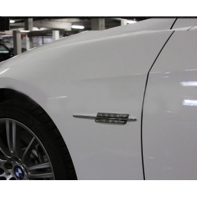 X2 Intermitentes de LED Para BMW Serie 1 3 5 100% CANBUS Plug & Play Lente BLANCA Raya CROMADA