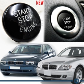 TASTO PULSANTE D'ACCENSIONE MOTORE "START STOP ENGINE" NERO IN ABS PER BMW SERIE 7 E65/E66 Antigraffio NO IMPRONTA