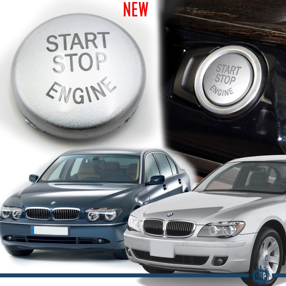 TASTO PULSANTE D'ACCENSIONE MOTORE "START STOP ENGINE" GRIGIO SILVER IN ABS PER BMW SERIE 7 E65/E66 Antigraffio NO IMPRONTA TASTO PULSANTE D'ACCENSIONE MOTORE "START STOP ENGINE" GRIGIO SILVER IN ABS PER BMW SERIE 7 E65/E66 Antigraffio NO IMPRONTA
