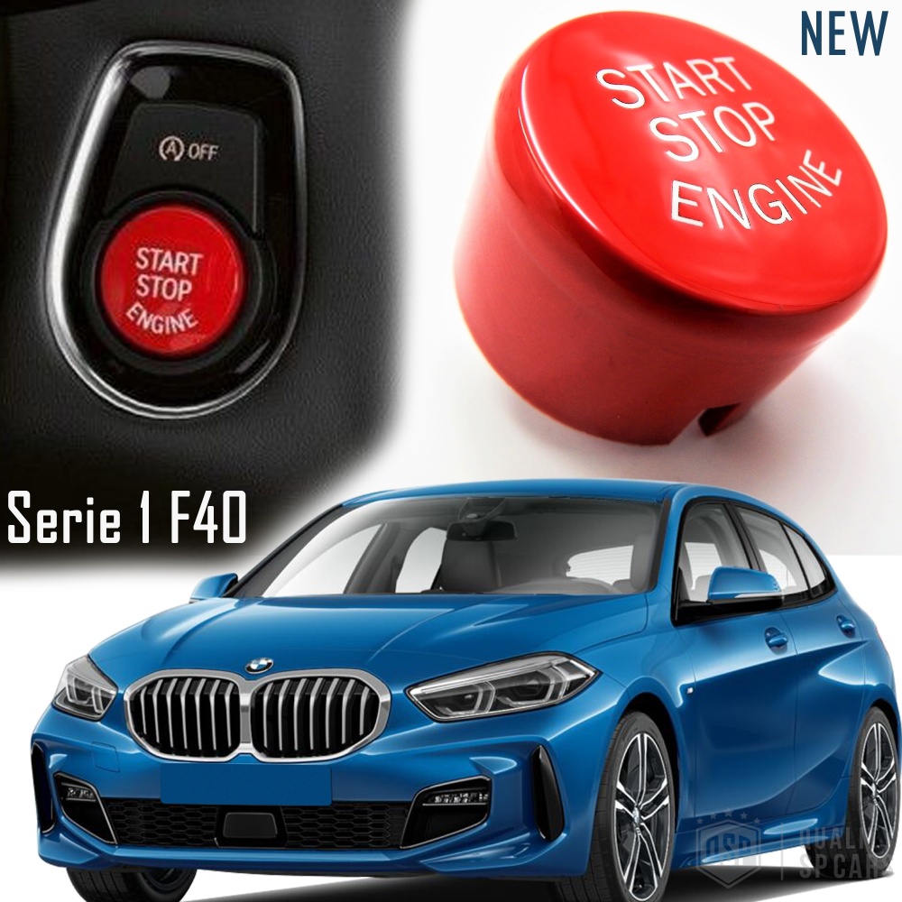 LLAVE BOTÓN DE ENCENDIDO DEL MOTOR ROJO "START STOP ENGINE" EN ABS PARA BMW SERIE 1 F40 con Bóton OFF, ANTICHUADO NO HUELLAS