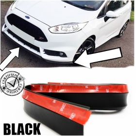 SPOILER Alerón Adhesivo PARA FORD FIESTA 6, LABIO parachoques LIP o Faldones Laterales en EPDM NEGRO flexible