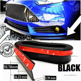 SPOILER Adesivo PER FORD FOCUS 3/4-PUMA, Lama Sotto Paraurti o Minigonne Nero Flessibile in EPDM