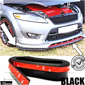 SPOILER Alerón Adhesivo PARA FORD MONDEO 4, LABIO parachoques LIP o Faldones Laterales en EPDM NEGRO flexible