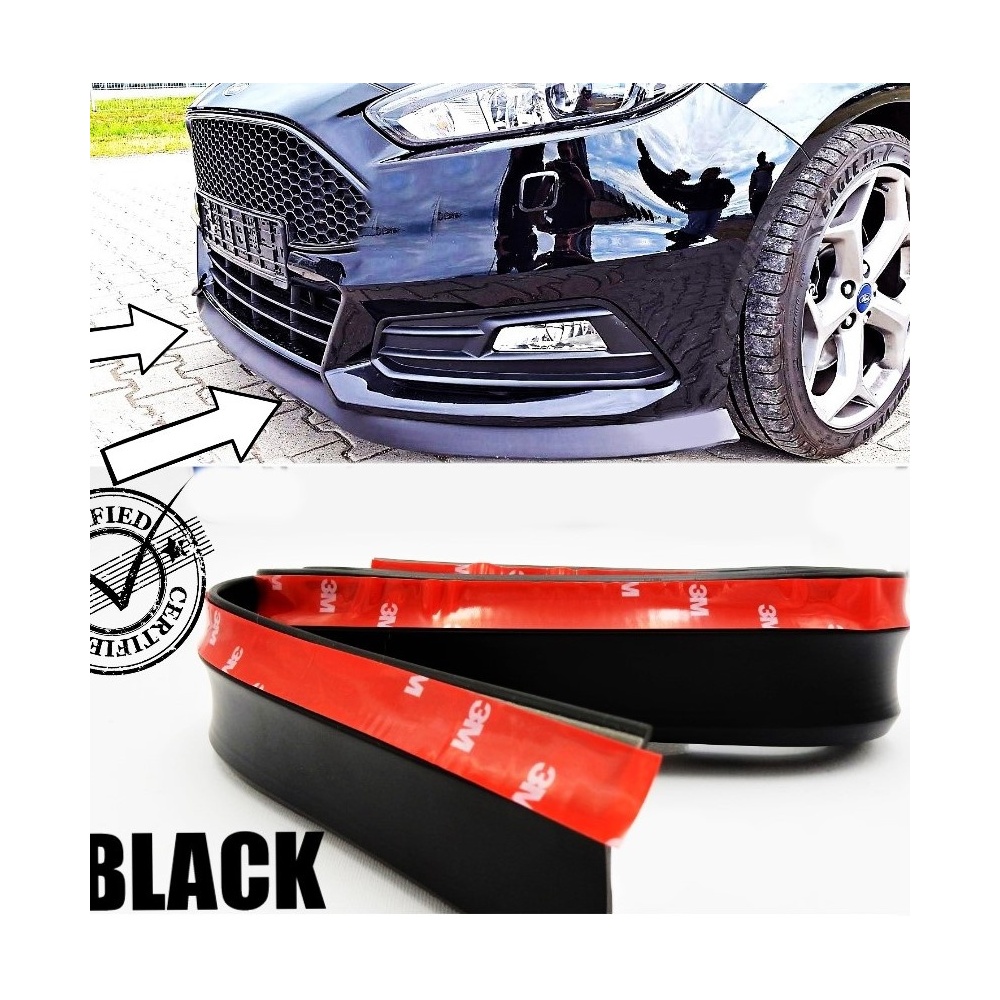 SPOILER Alerón Adhesivo PARA FORD MONDEO 5 LABIO parachoques LIP o Faldones Laterales en EPDM NEGRO flexible