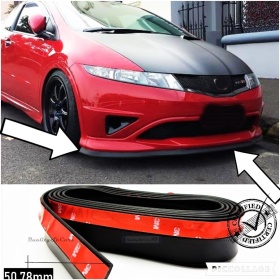 SPOILER Alerón Adhesivo COMPATIBLE CON HONDA, LABIO parachoques LIP o Faldones Laterales en EPDM NEGRO flexible