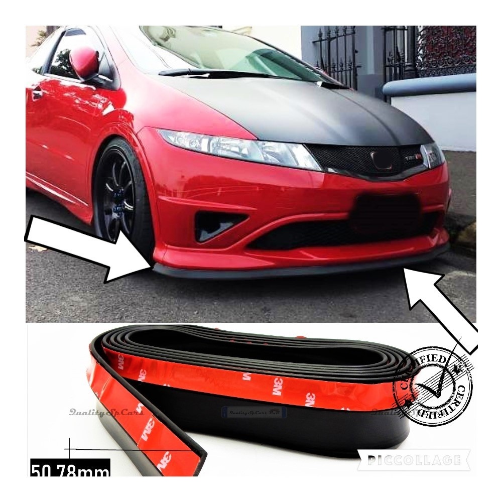 SPOILER Alerón Adhesivo COMPATIBLE CON HONDA, LABIO parachoques LIP o Faldones Laterales en EPDM NEGRO flexible SPOILER Alerón Adhesivo COMPATIBLE CON HONDA, LABIO parachoques LIP o Faldones Laterales en EPDM NEGRO flexible