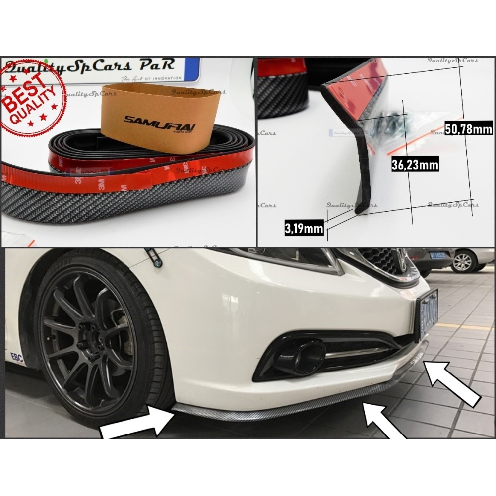 SPOILER Alerón Adhesivo PARA HONDA, LABIO parachoques LIP o Faldones Laterales en EPDM NEGRO flexible SPOILER Alerón Adhesivo PARA HONDA, LABIO parachoques LIP o Faldones Laterales en EPDM NEGRO flexible