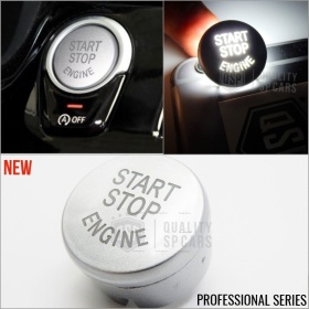 LLAVE BOTÓN DE ENCENDIDO DEL MOTOR GRIS "START STOP ENGINE" EN ABS PARA BMW VERSIONES F y G con Bóton OFF, ANTICHUADO NO HUELLAS