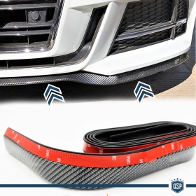 SPOILER Alerón Adhesivo Compatible Con LOTUS, efecto FIBRA de CARBONO LABIO parachoques LIP o Faldones Laterales en EPDM flexible