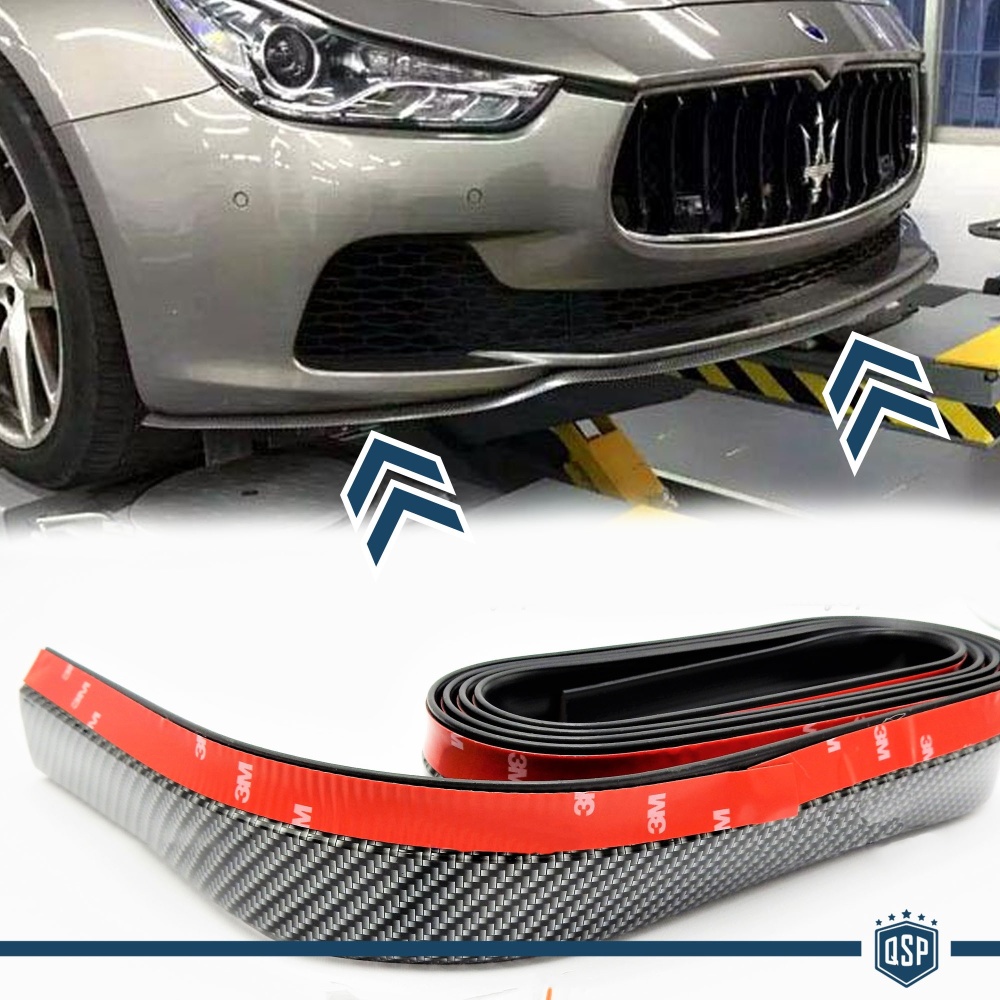 SPOILER Alerón Adhesivo Compatible Con MASERATI, efecto FIBRA de CARBONO LABIO parachoques LIP o Faldones Laterales en EPDM flexible SPOILER Alerón Adhesivo Compatible Con MASERATI, efecto FIBRA de CARBONO LABIO parachoques LIP o Faldones Laterales en EPDM flexible