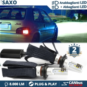 H4 Full LED Kit for CITROEN SAXO Low + High Beam | 6500K 8000LM CANbus Error FREE