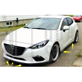 SPOILER Adesivo PER MAZDA 3 BM, Lama Sotto Paraurti o Minigonne Nero Flessibile in EPDM