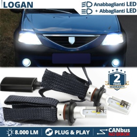 Bombillas LED H4 para Dacia LOGAN 1 Luces de Cruce + Carretera | 6500K 8000LM CANbus