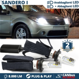 Kit LED H4 para Dacia SANDERO 1, STEPWAY Luces de Cruce + Carretera | 6500K 8000LM CANbus