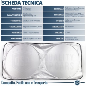 Parasol para Ssangyong XLV para Parabrisas Interior, Plegable, con Estructura de ACERO