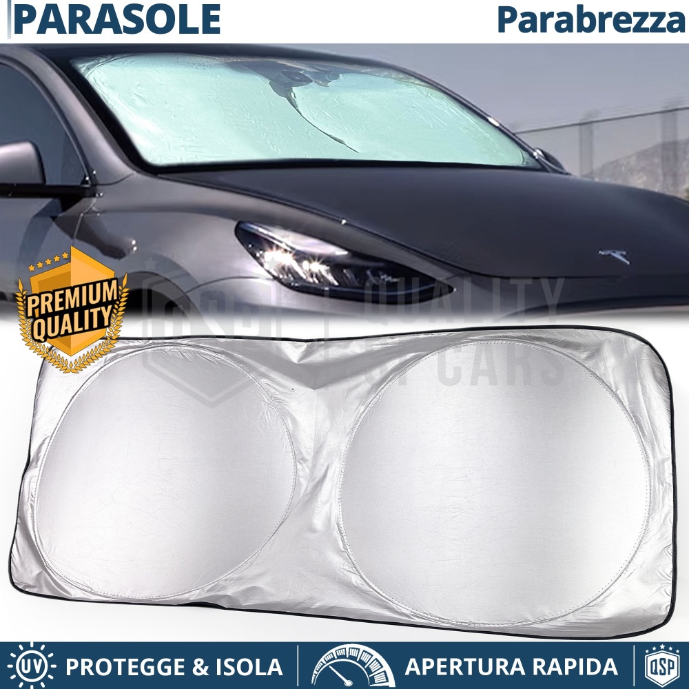 Tendina Parasole per Tesla Model 3 Parabrezza Interno, Pieghevole, Struttura in ACCIAIO