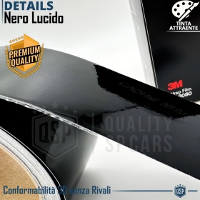 3M Película Vinilo Coche Negra Brillante Quita Cromo, Cambio de Color | Rollo H 5CM