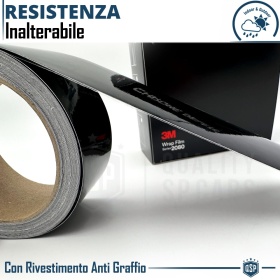 3M Película Vinilo Coche Negra Brillante Quita Cromo, Cambio de Color | Rollo H 5CM