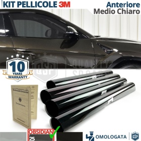 Kit Tintado Ventanas DELANTERAS Coche, Película 3M Aprobada OBSIDIAN 25 Profesional | Medio Claro