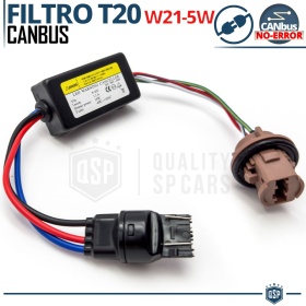 X1 Resistencia CANbus T20 W21/5W para Bombillas Led | Decoddificador Anti Error, Anti Parpadeo 14W