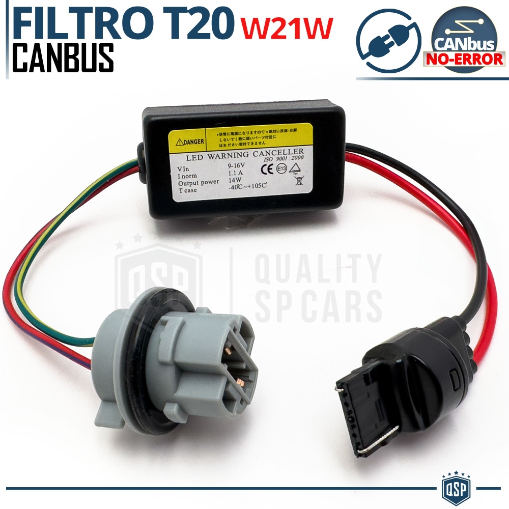 X1 Resistencia CANbus T20 W21W para Bombillas Led | Decoddificador Anti Error, Anti Parpadeo