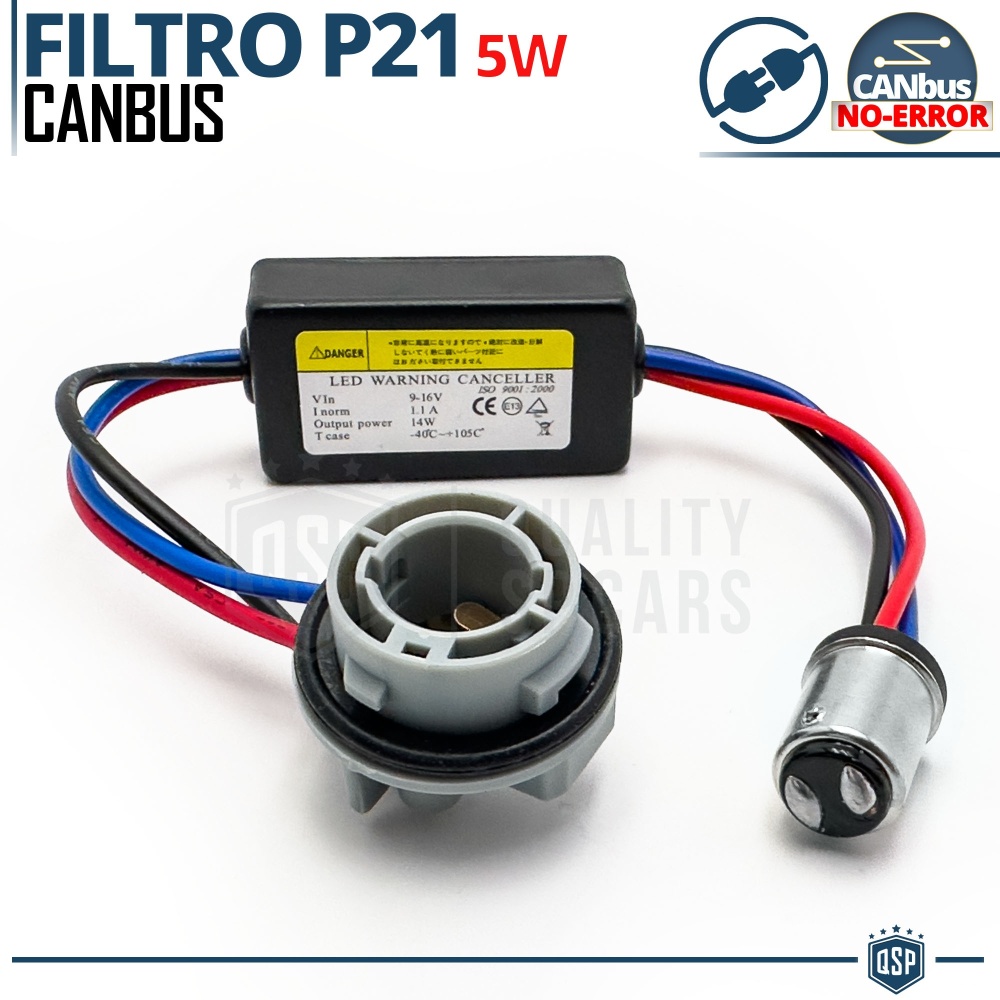 X1 Resistencia CANbus P21 5W, BAY15D para Bombillas Led | Decoddificador Anti Error, Anti Parpadeo 14W
