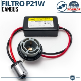 X1 Resistencia CANbus P21W BA15S para Bombillas Led | Decoddificador Anti Error, Anti Parpadeo 14W
