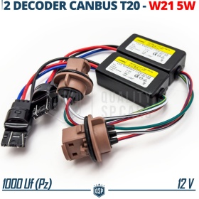 X2 Resistencias CANbus T20 W21/5W para Bombillas Led | Decoddificador Anti Error 28W, Anti Parpadeo
