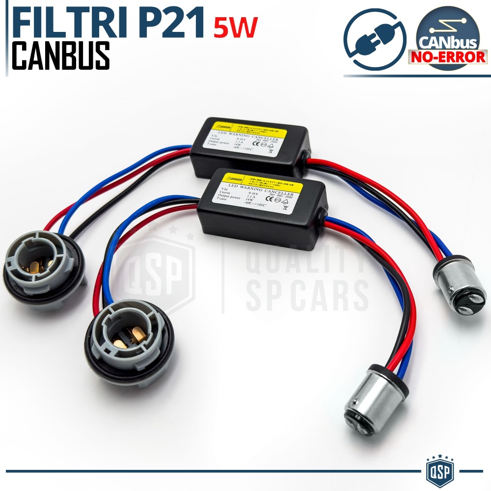 X2 Resistencias CANbus P21 5W, BAY15D para Bombillas Led | Decoddificador Anti Error 28W