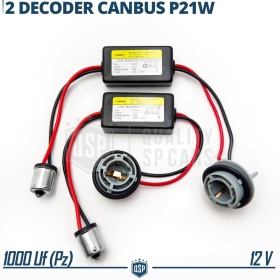 X2 Resistencias CANbus P21W BA15S para Bombillas Led | Decoddificador Anti Error, Anti Parpadeo 28W