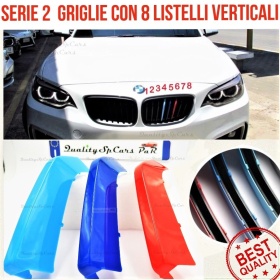 3x ABS Grille COVER STRIPES in Colors M Sport for BMW 2 Series (F22 F23) 2014- with 8 Grills Calander