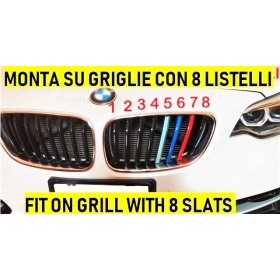 3x ABS Grille COVER STRIPES in Colors M Sport for BMW 2 Series (F22 F23) 2014- with 8 Grills Calander