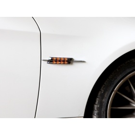 X2 Intermitentes de LED Para BMW Serie 1 3 5 100% CANBUS Plug & Play Lente NEGRA Raya CROMADA