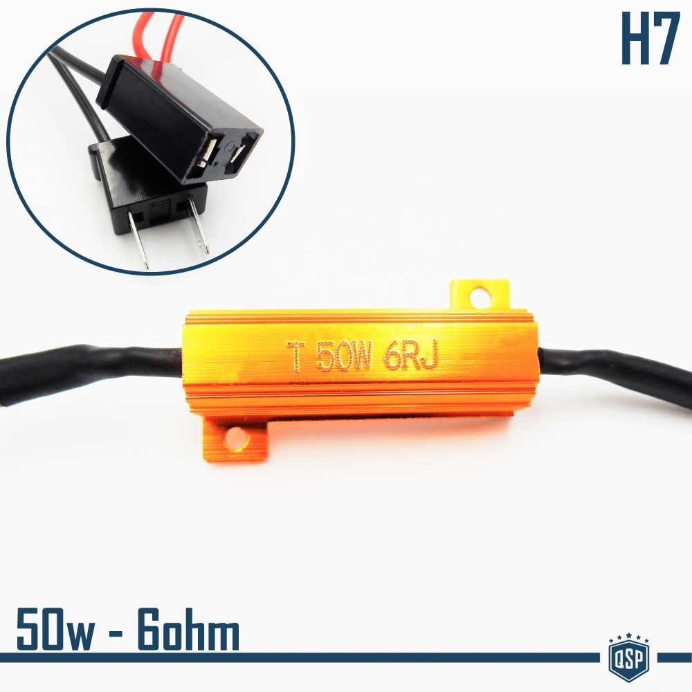 X1 Resistencia Canbus 50W-6 OHM para Led H7 Cancelador Error Decodificador Suplementario X1 Resistencia Canbus 50W-6 OHM para Led H7 Cancelador Error Decodificador Suplementario