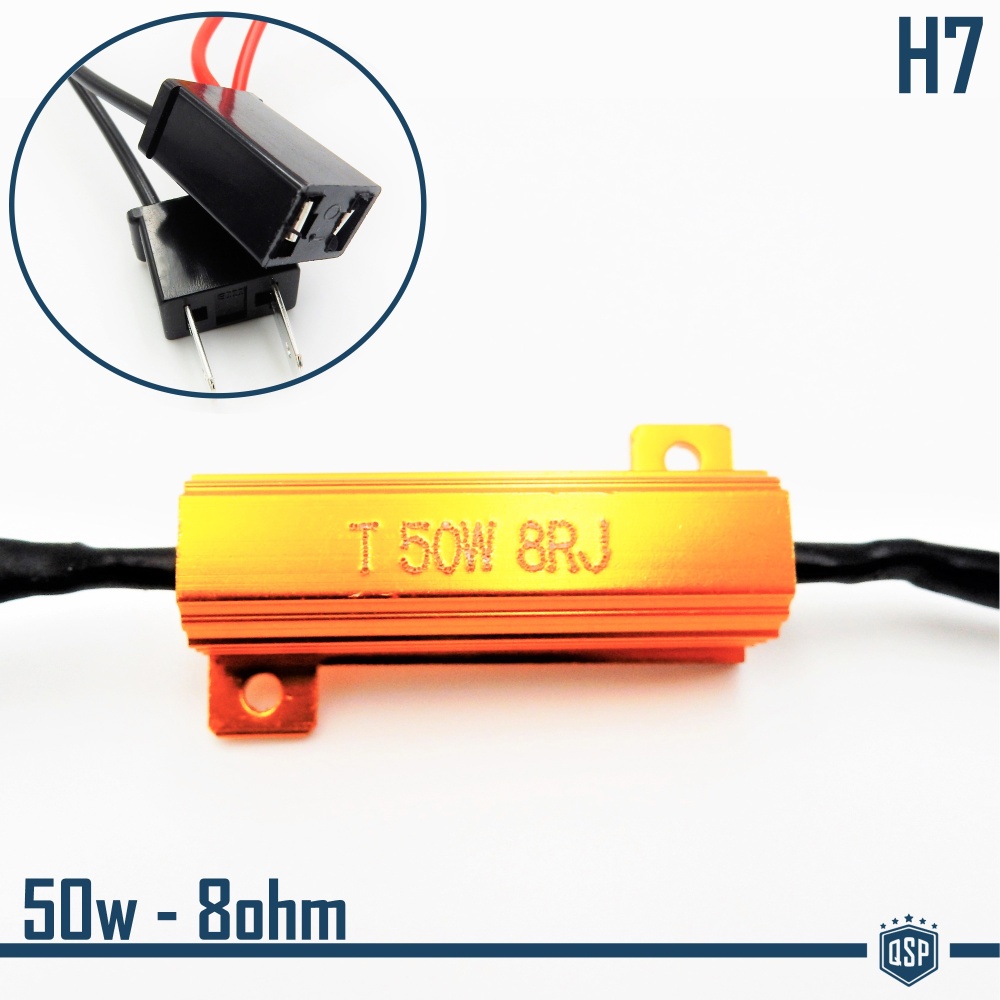 X1 Resistencia Canbus 50W-8 OHM para Led H7 Cancelador Error Decodificador Suplementario X1 Resistencia Canbus 50W-8 OHM para Led H7 Cancelador Error Decodificador Suplementario