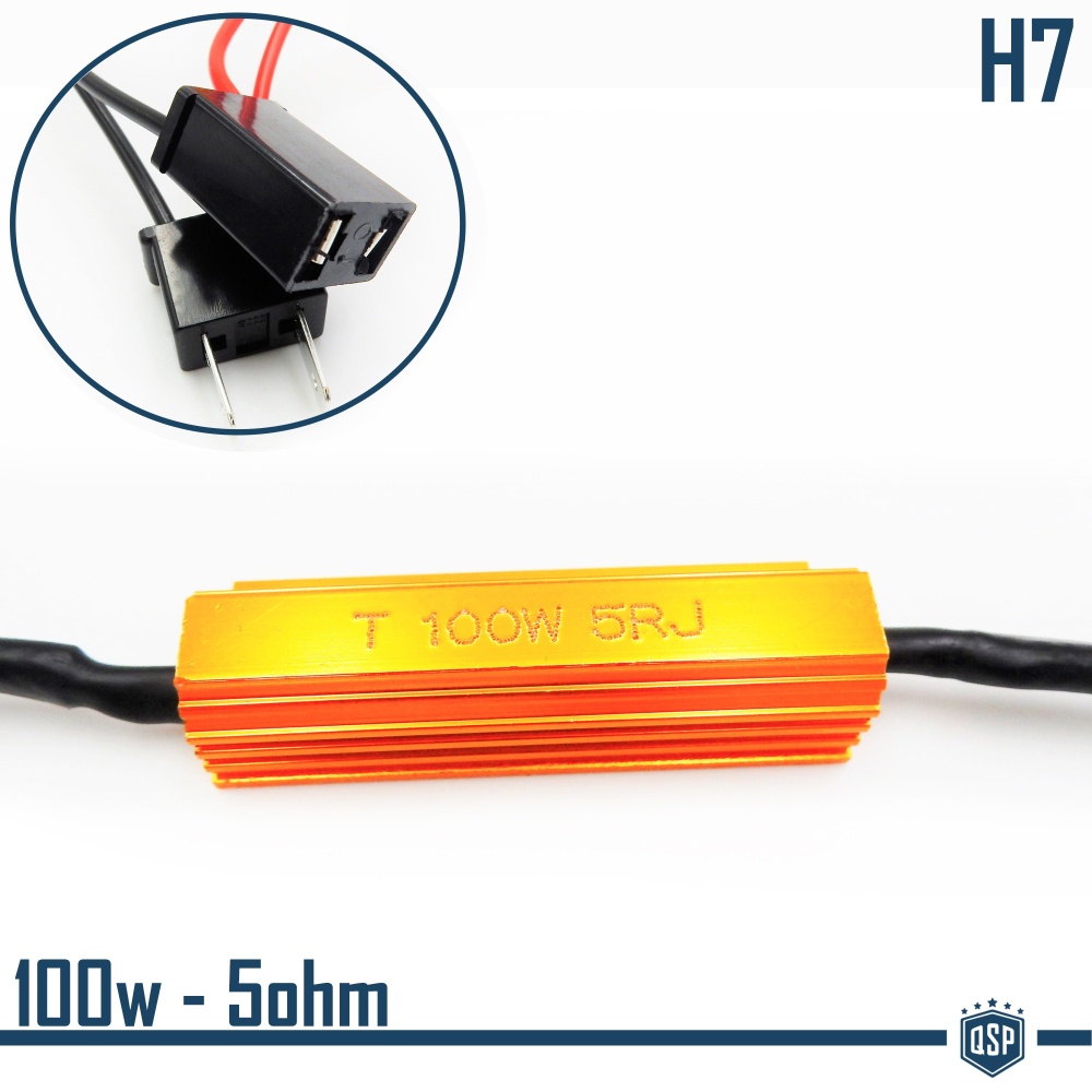 X1 Resistencia Canbus 100W-5 OHM para Led H7 Cancelador Error Decodificador Suplementario X1 Resistencia Canbus 100W-5 OHM para Led H7 Cancelador Error Decodificador Suplementario