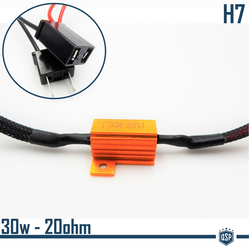 X1 Resistencia Canbus 30W-20 OHM para Led H7 Cancelador Error Decodificador Suplementario X1 Resistencia Canbus 30W-20 OHM para Led H7 Cancelador Error Decodificador Suplementario