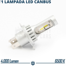 1x Bombilla LED H4 | Blanco Frío 6500K Potente 4000LM | CANbus Sin Error, Plug & Play