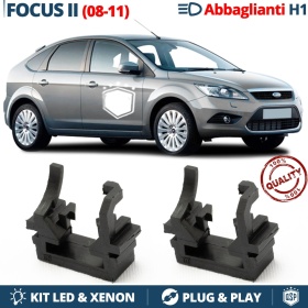 2X Adaptateurs Support Ampoules pour Installation KIT LED H1 pour FORD FOCUS II Phase 2 (2008-2011) Feux de ROUTE