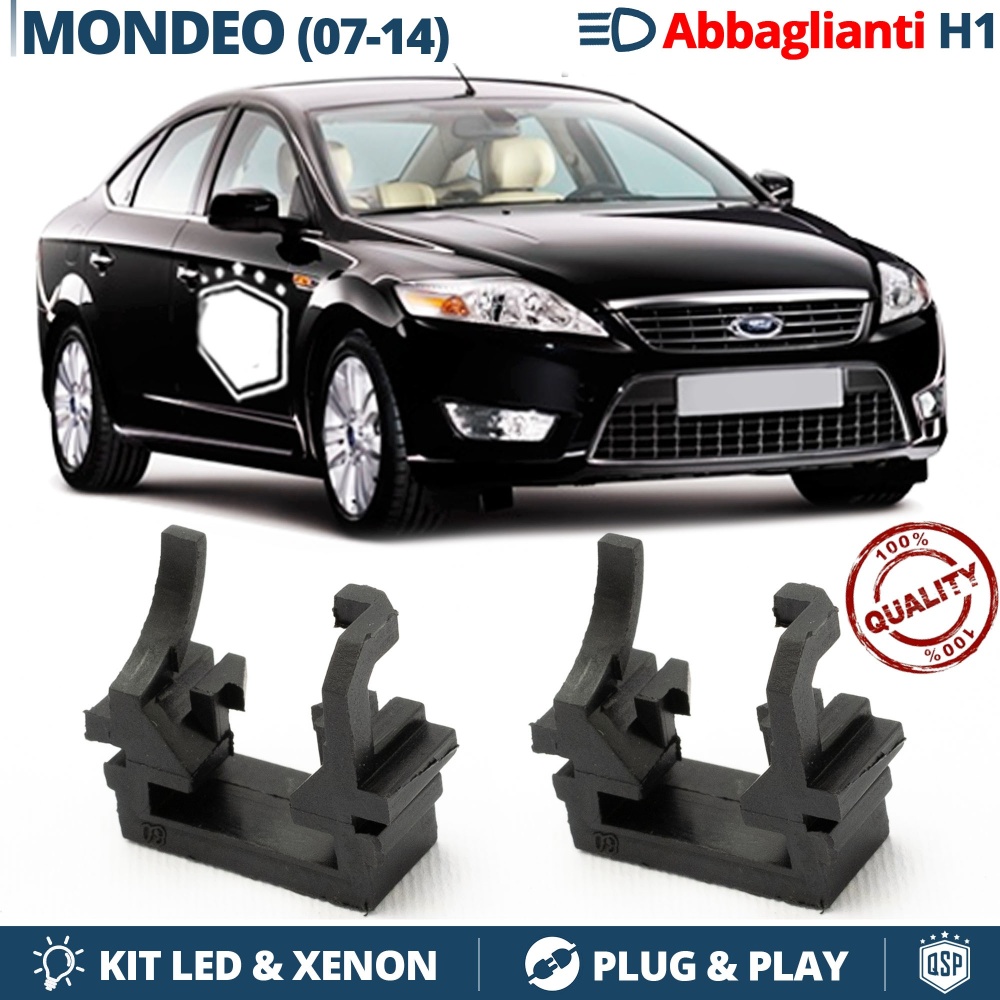 2X Adaptatores del Retenedor Soporte Bombilla para Montaje KIT LED H1 para FORD MONDEO MkIV (07-14) Luces de CARRETERA