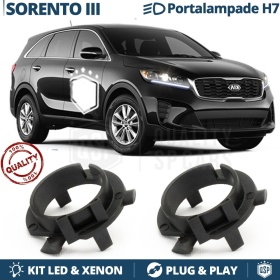 2x ADATTATORI Portalampada per montaggio KIT LED H7 per KIA SORENTO III (14-19)