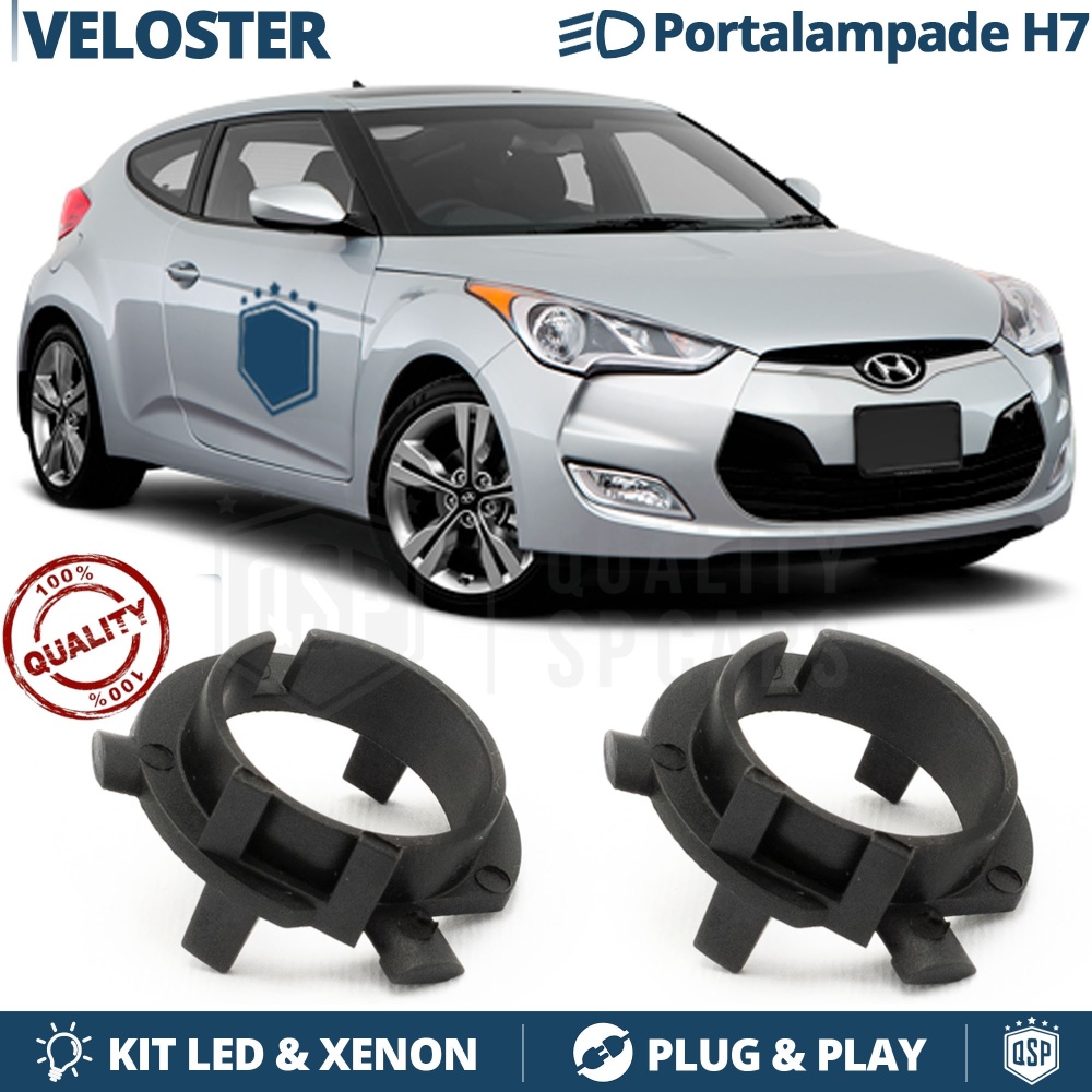 2X Adaptatores del Retenedor Soporte Bombilla para Montaje KIT LED H7 para HYUNDAI VELOSTER (2012-2016)