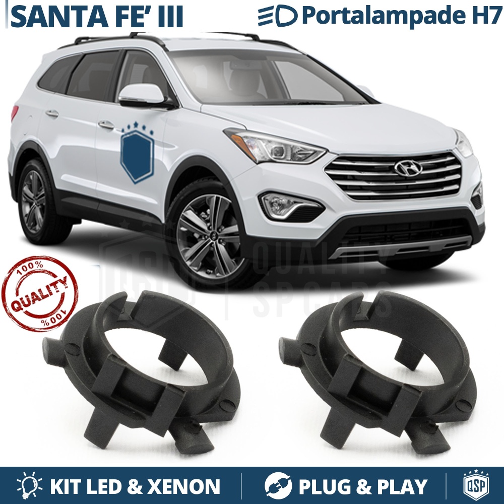 2X Adaptatores del Retenedor Soporte Bombilla para Montaje KIT LED H7 para HYUNDAI SANTA FE III (2012-2018)
