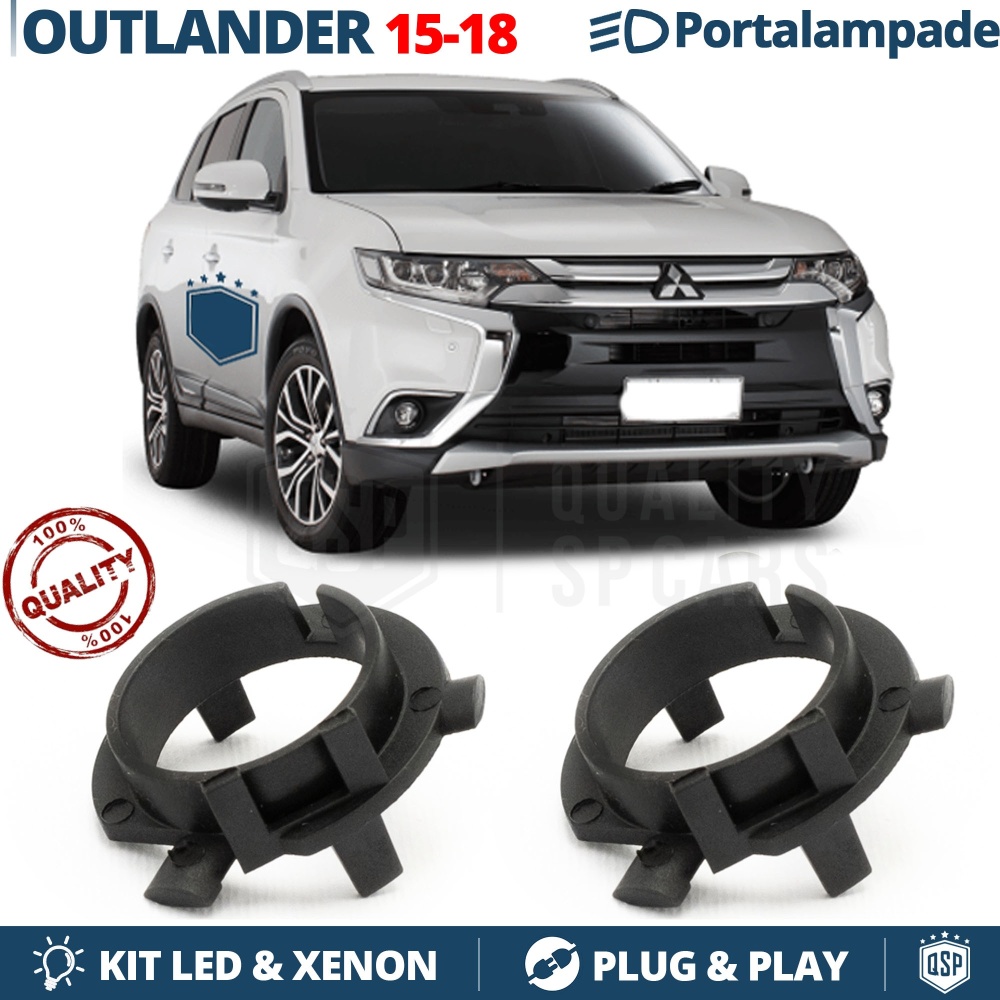 2 Adapters Bulbs Holder for LED KIT H7 Installation for MITSUBISHI OUTLANDER III FACELIFT (2015-2018)